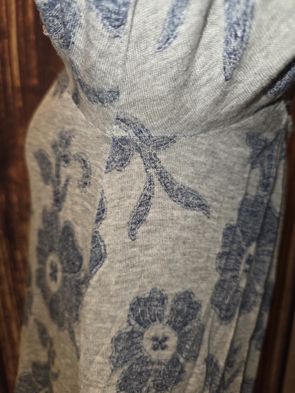 Free People Zoe Printed Blouse Size XS Gray/Blue - Picture 7 of 10